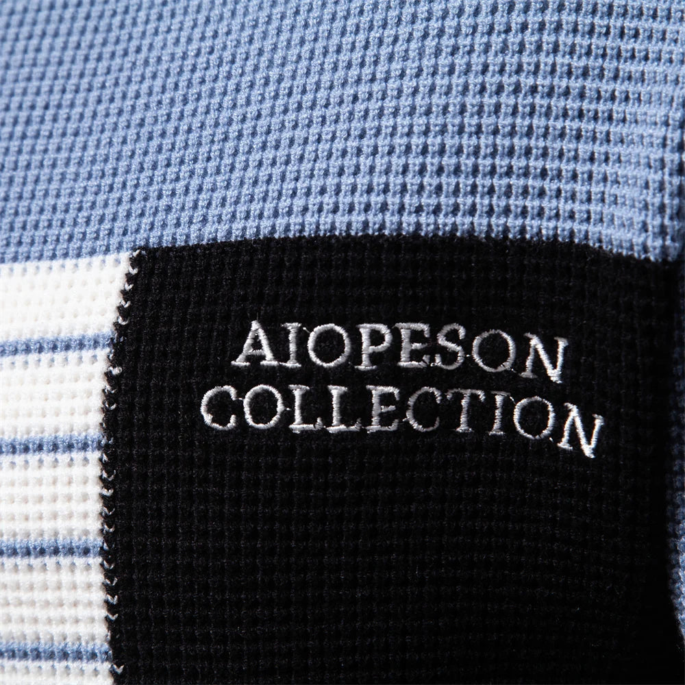 AIOPESON Fashion Stripe Youth Sweater for Men Casual.