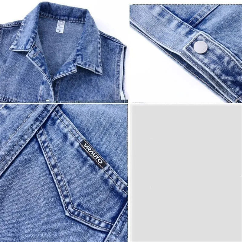 Fashion Women Cowboy Waistcoat Outwear Lady.
