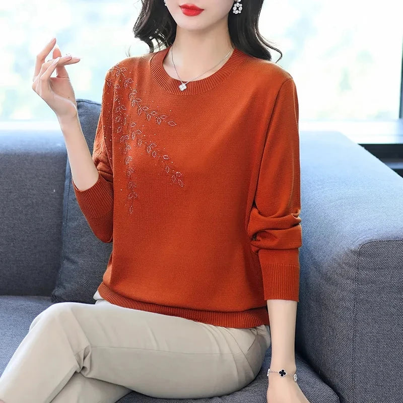 Knitted Sweater Women Pullover New Middle-aged  Mother.