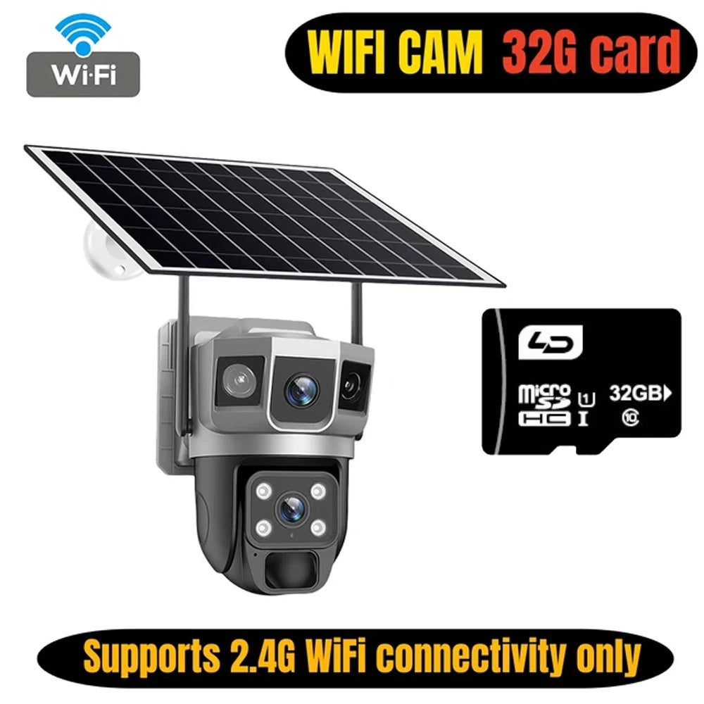 V380pro 12MP 6K WIFI Camera Solar PIR Human Detection Night Vision.