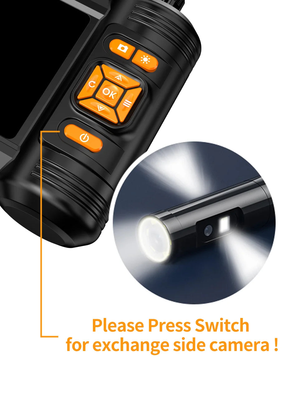 Dual & Triple Lens Industrial Endoscope 1080P 5 ''LCD Borescope Inspection.