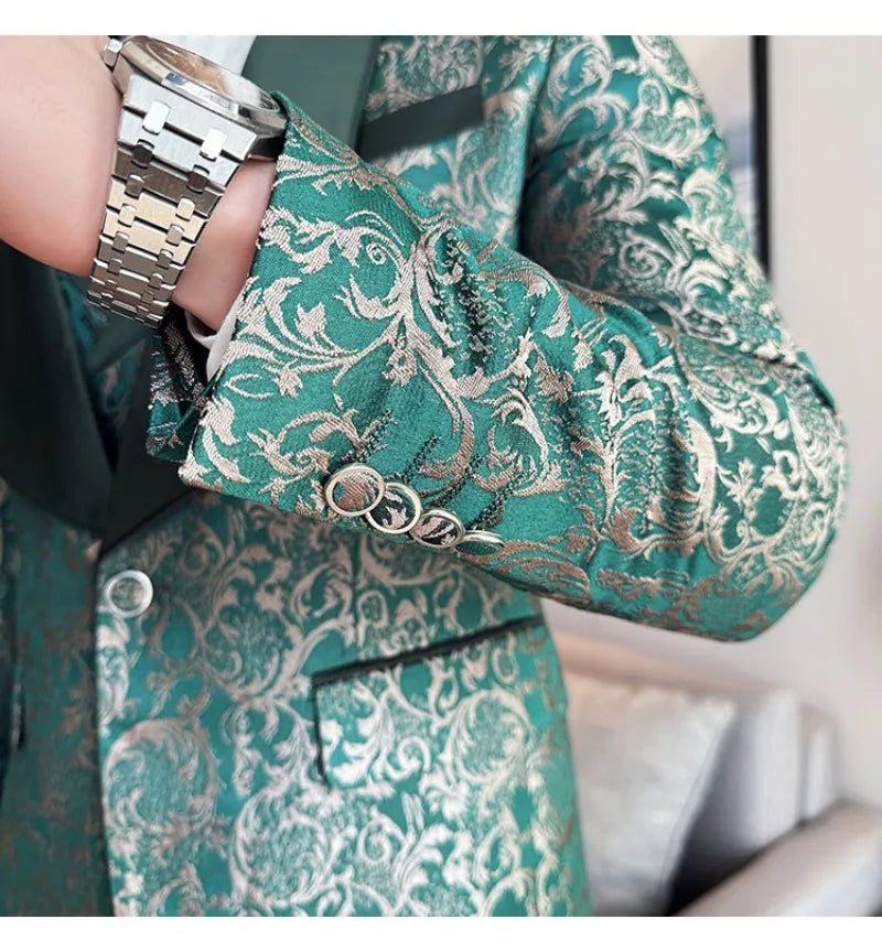 Spring  Men's British Style Business Casual Three-Piece Suit .
