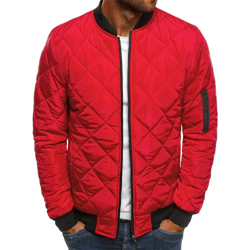 Winter New Jacket Men's Baseball Collar Mesh Pressed Lightweight  .