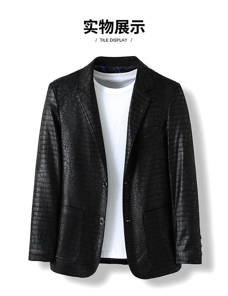 Men's Casual Spring Autumn Vintage Soft Faux Leather Jackets .