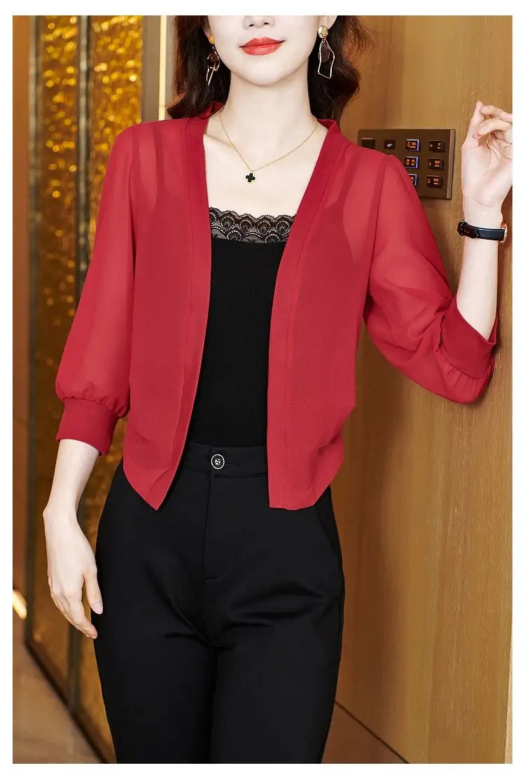 Spring Summer Women Cardigan Sunscreen Chiffon .