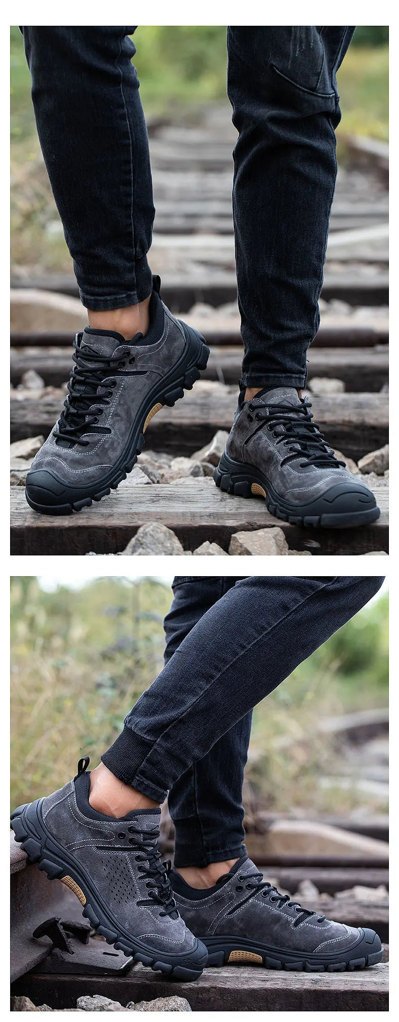 Work Safety Shoes Men Anti-smash Anti-puncture Work Sneakers Lightweight Breathable Protective Steel Toe Safety Boots