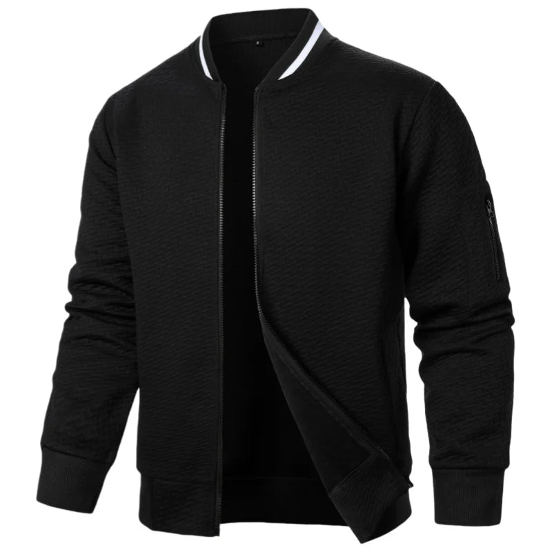 Fashion Autumn Jackets for Men Solid Color Casual Baseball Mens Jacket .