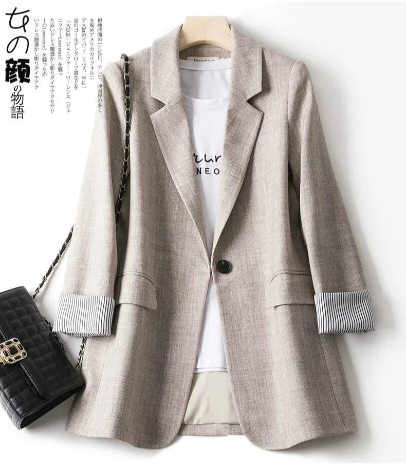 New Blazers Women Trendy Patchwork Korean Chic .