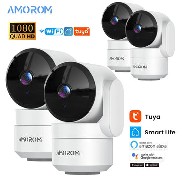 AMOROM 2K Indoor Camera 5/2.4G Wi-Fi Home Night Vision Security Camera.