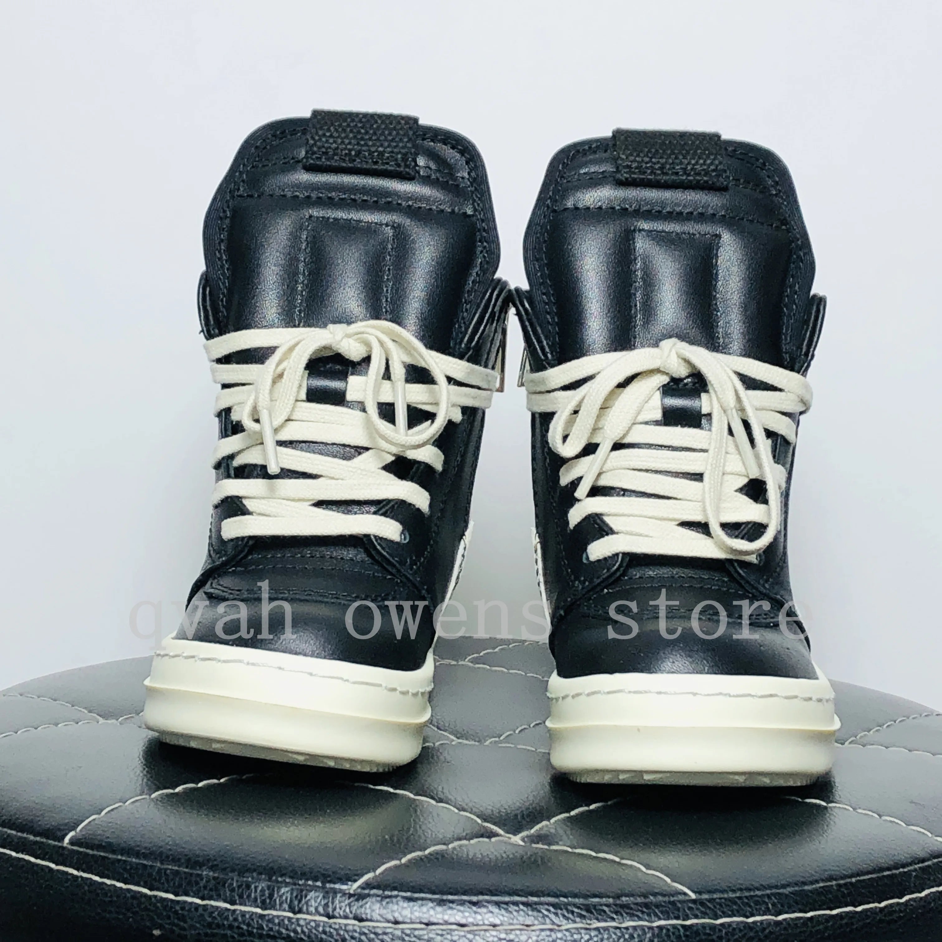 Kids High Top Sneakers Girls Boys Leather Children Shoes.