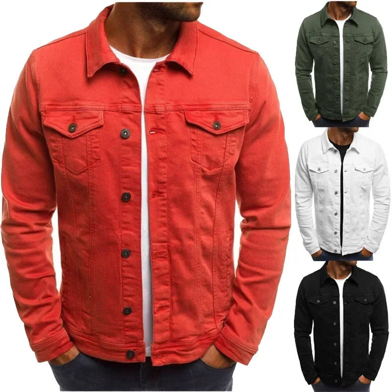 Men's Denim Jacket M-4XL Autumn Clothing Fashion Jackets.