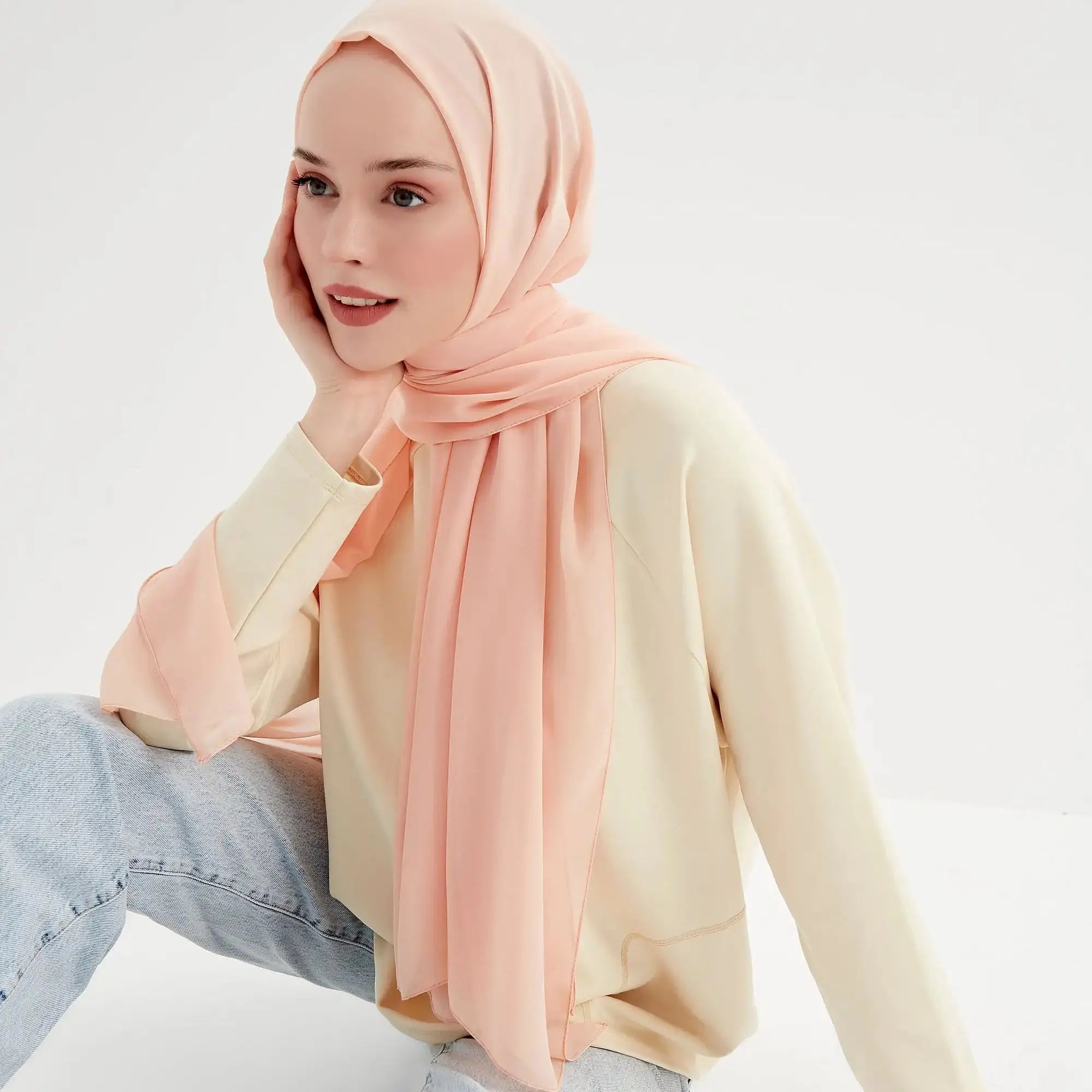 Premium Chiffon hijab soft Malaysia scarf tudung scarves chiffon crepe hijab for women.