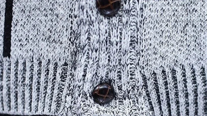 Man Clothes Cardigan Knitted Sweaters for Men No Hoodie Patchwork.