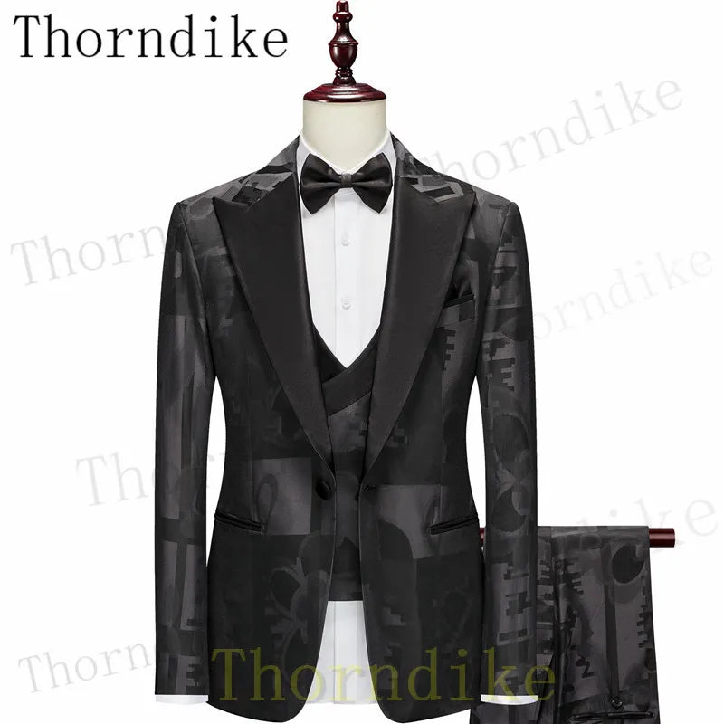 Thorndike 3 Pcs Set Blazers Jacket Pants Vest.