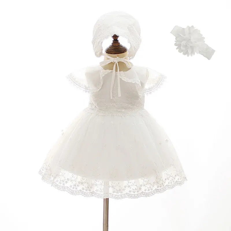 baby girl dresses embroidery pearl 1 year birthday dress wedding party christening baby girl clothes for 3-24 month