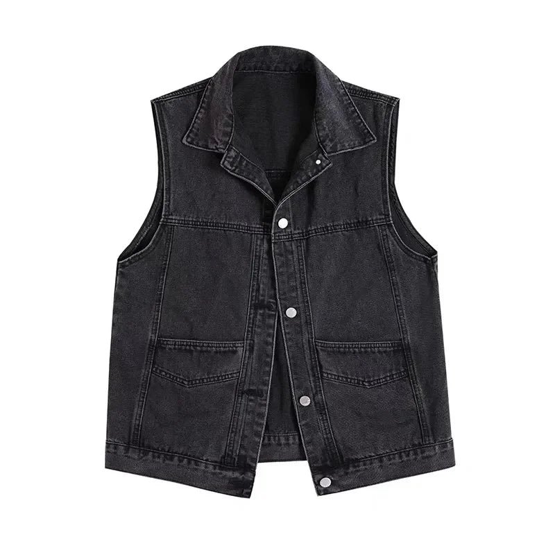 Fashion Women Cowboy Waistcoat Outwear Lady.