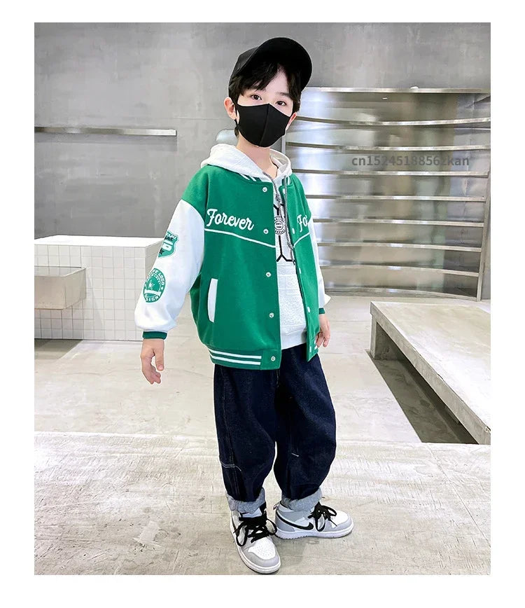 Fashion Spring Autumn Long Sleeve Outwear Teenager Kids.