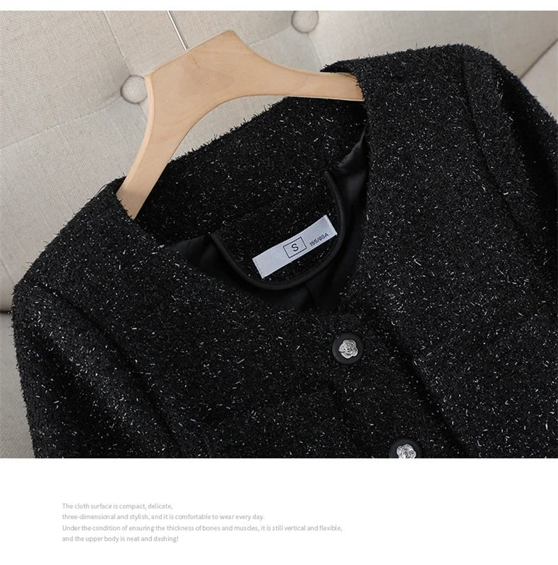 NewKorean Fashion Small Fragrance Tweed Jacket Women .