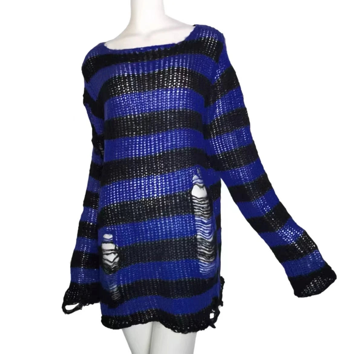 ZMZBCH Sexy Hollow Out Striped Long Sweaters .