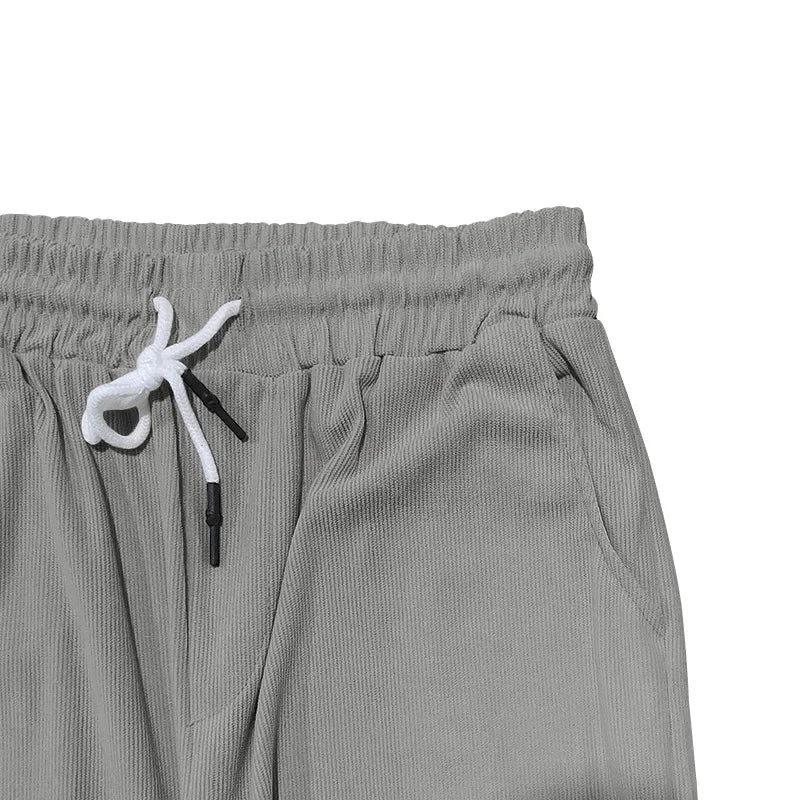 Casual Mens Corduroy Suits Short Sleeve Zipper Polo Shirts And Pants Mens Two Piece Sets Streetwear 2024 Summer Fashion Outfits