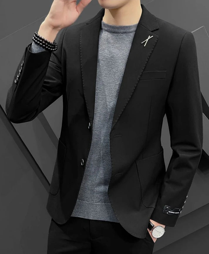 2 Piece Formal Outfit Set Male Big Size Grey Full Men's Dress .