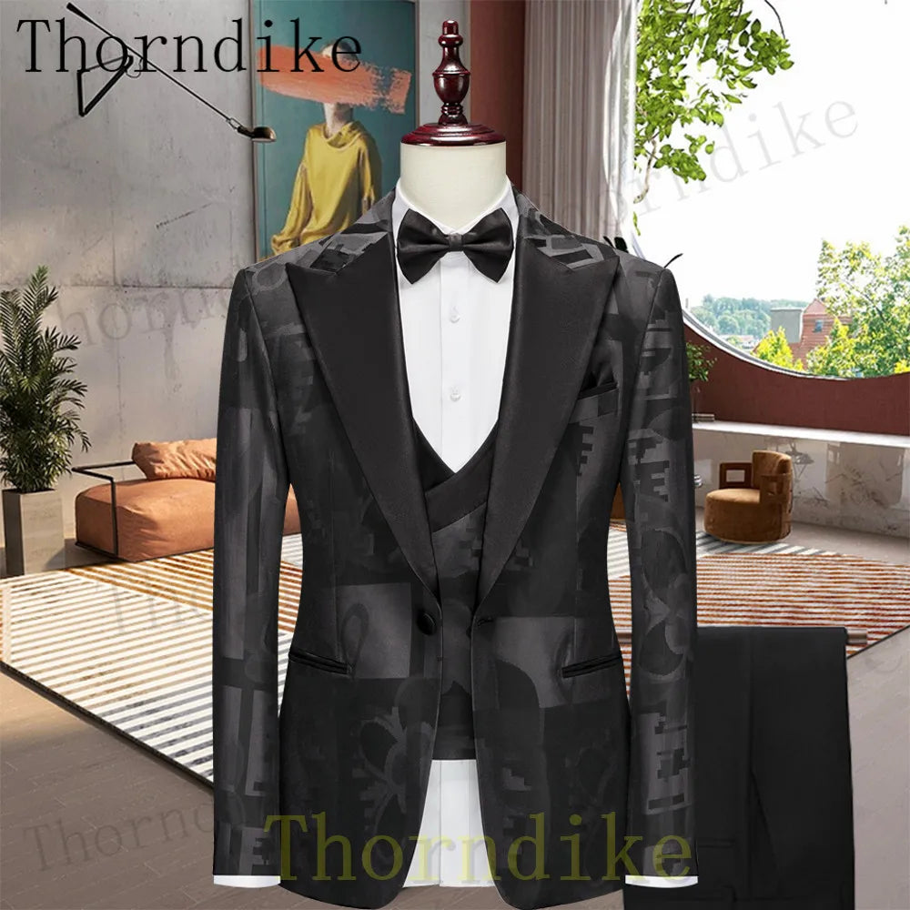 Thorndike 3 Pcs Set Blazers Jacket Pants Vest.