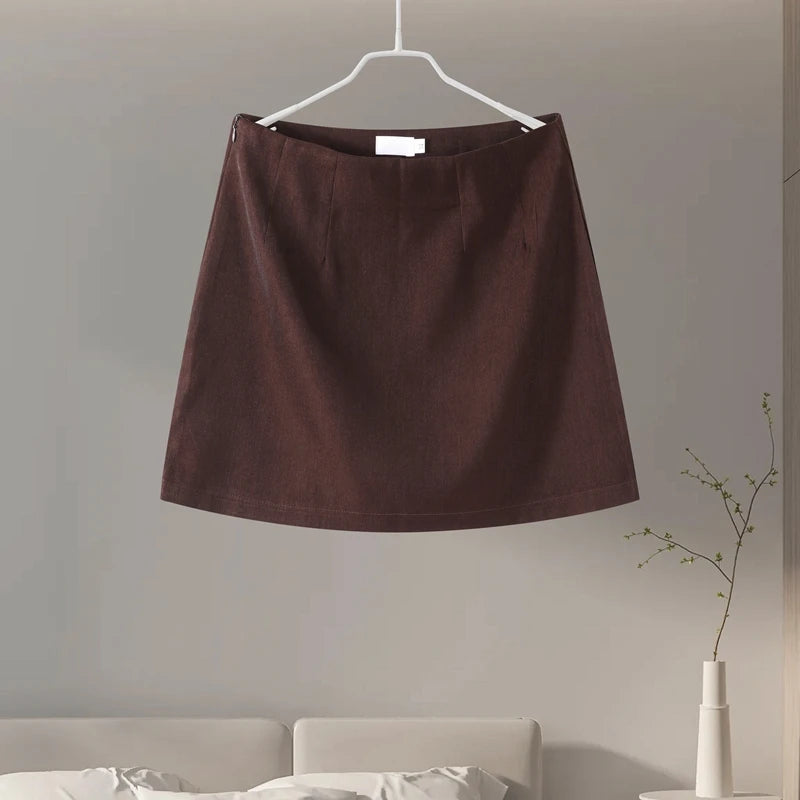 Elegant Lapel Blazer Skirt Set Women Casual Slim.