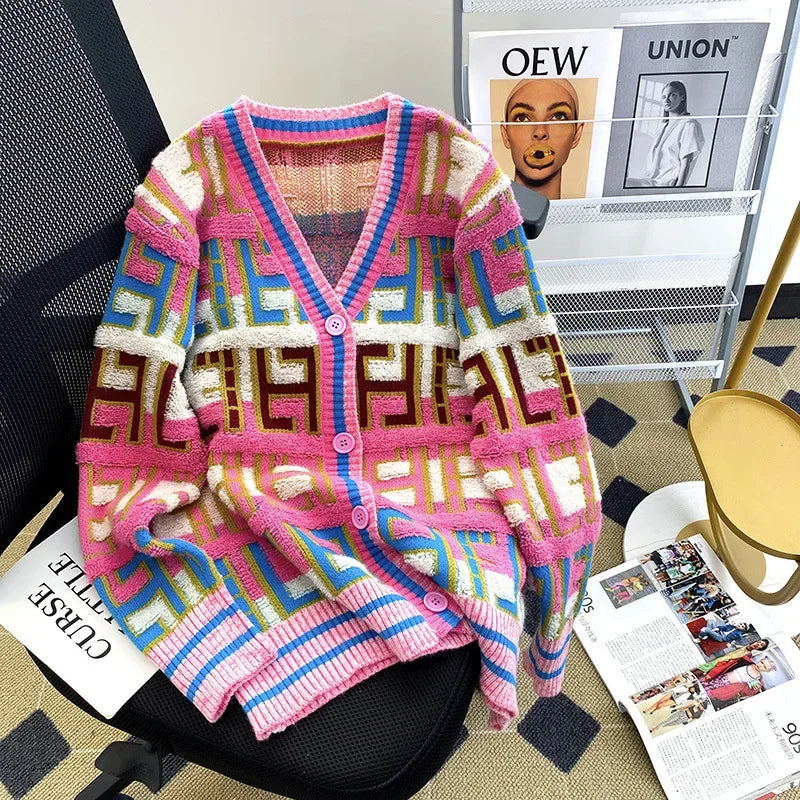 Women Long Sleeve Sweater Cardigan Twist Cable Knitted .