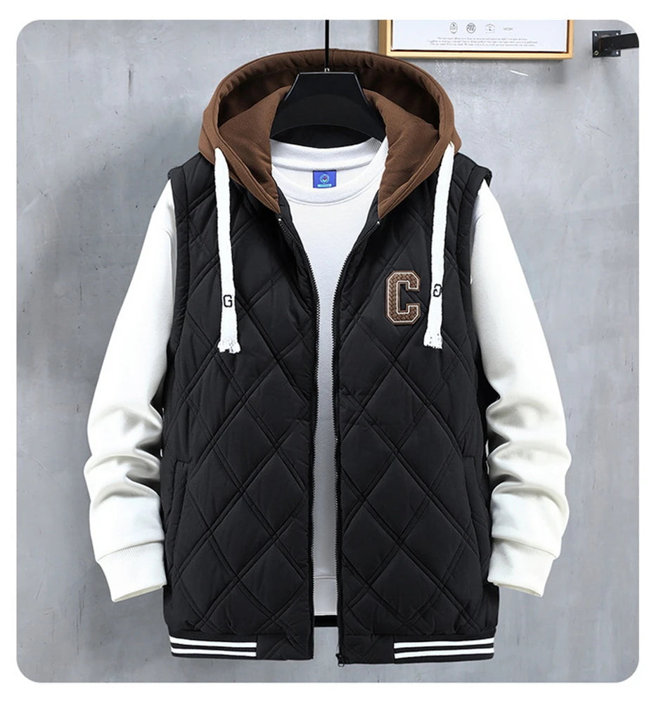 Vests Men Autumn Winter Thick Vest Sleeveless Jacket Male Fashion.