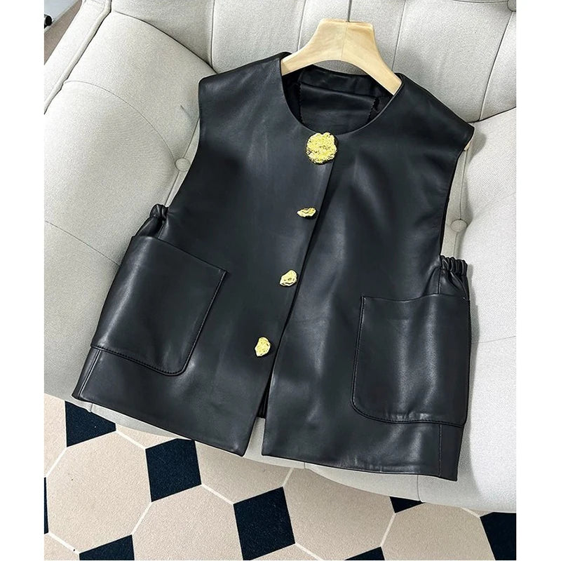 Spring Autumn New High-End Temperament Light Luxury Leather.