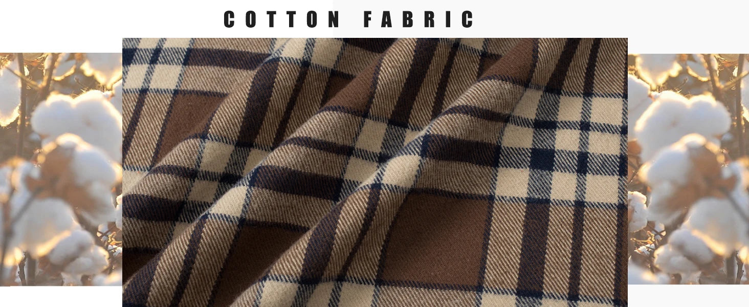 MAGCOMSEN Men's Fleece Plaid Flannel Shirt Jacket.