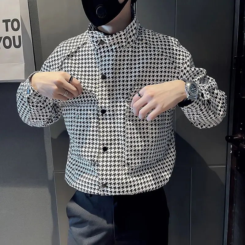 Men Spring and Autumn Brand Houndstooth New .