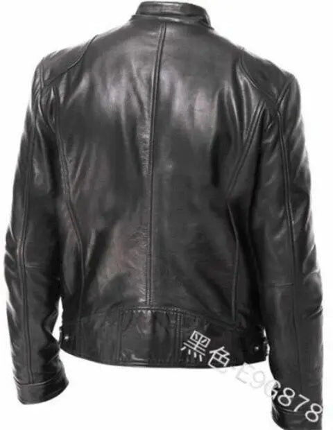 Mens Leather Jacket Autumn Winter Business Gentleman.