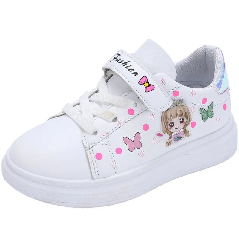 Kid sneakers Shoes Leather Upper Girl Shoe Kid Small White Shoes