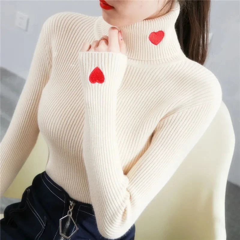 Fashion Turtleneck Pullover Sweater Elegant Long Sleeve .