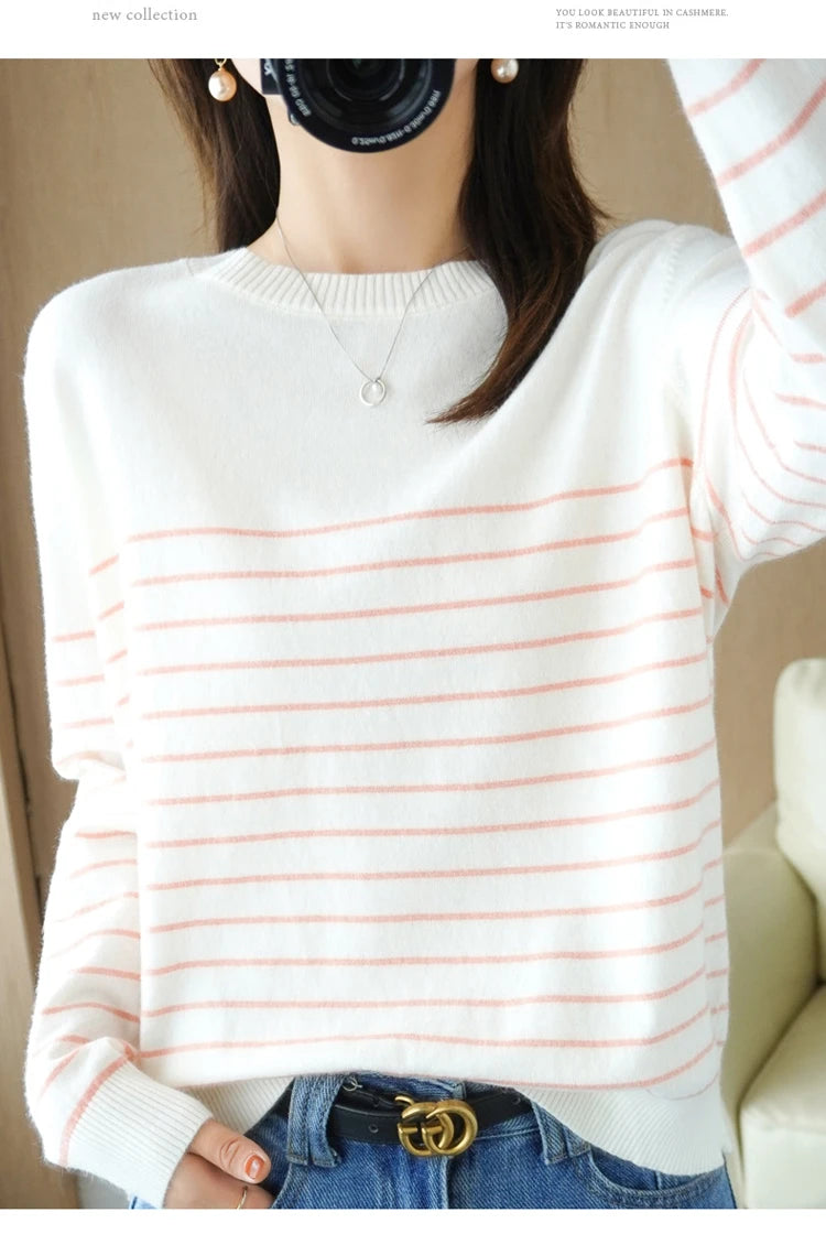 100% Cotton Knitted Sweater Women's Sweater .
