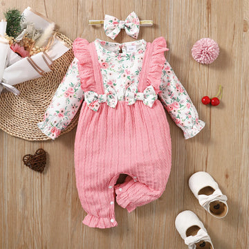 0-18 Months Newborn Baby Girl Romper Cute Floral Long Sleeve .