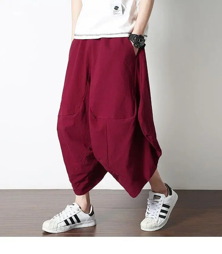 Casual Linen Pants For Men Chinese Style.