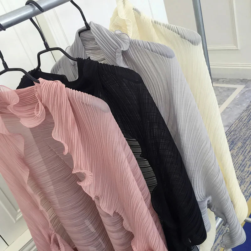 Women Summer Thin Ruffle Cardigan Outdoor Driving Cycling Sun Protection.