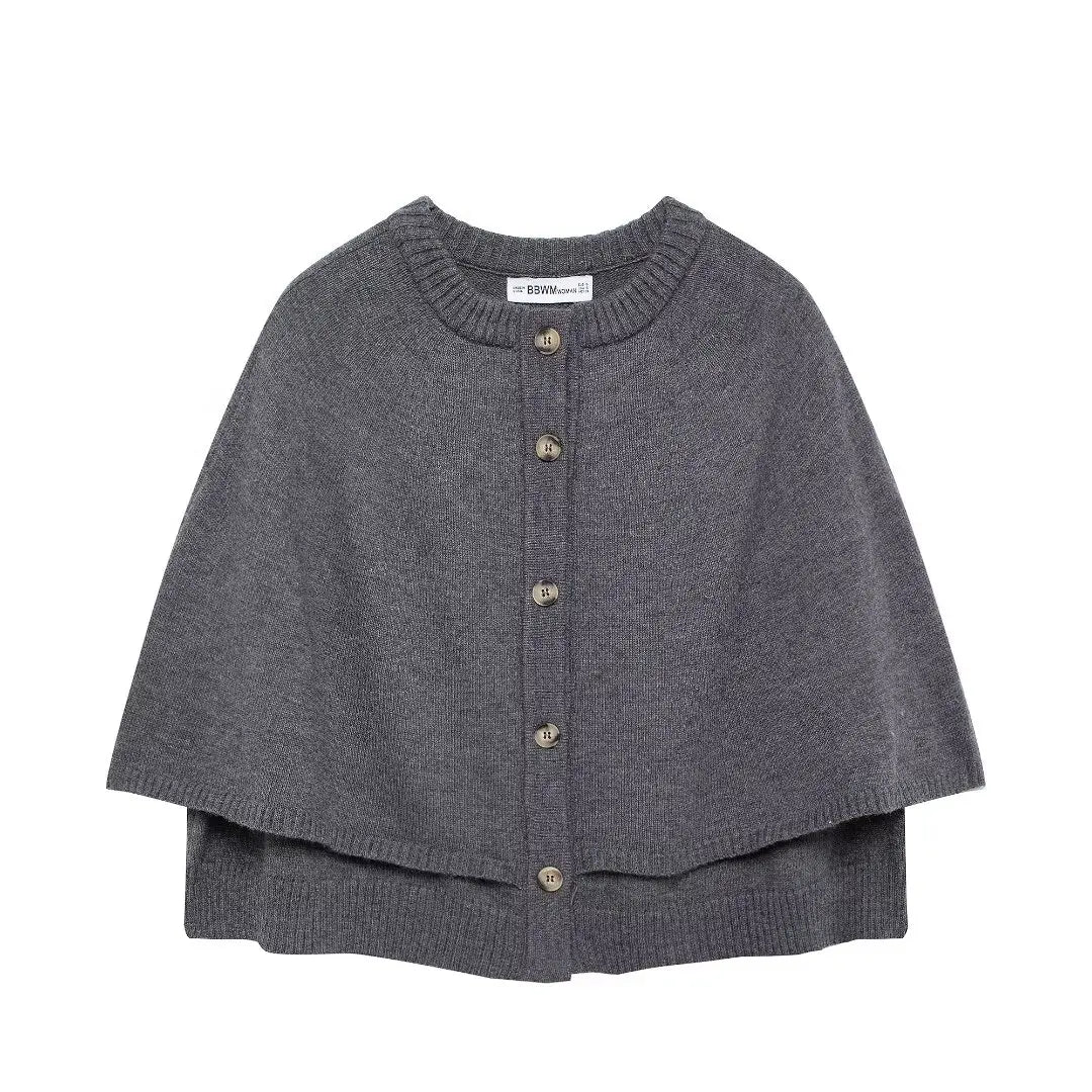 Women O Neck Breasted Solid Color Knitted Shawl Sweater Jacket Female .