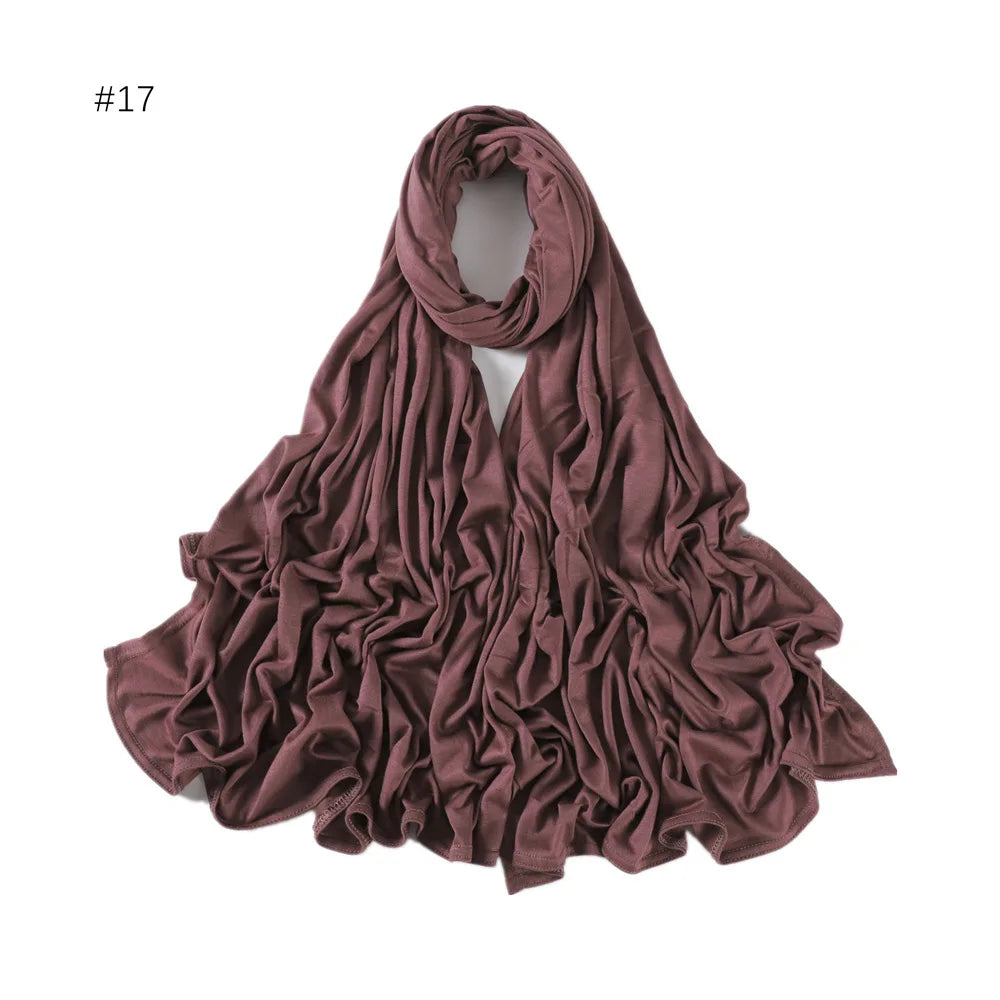 Modal Cotton Jersey Hijabs For Woman Long Muslim Scarf .