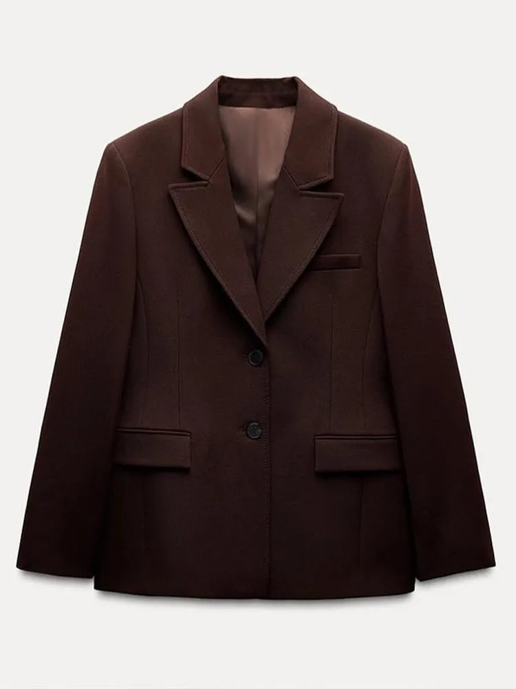 Elegant Lapel Blazer Skirt Set Women Casual Slim.
