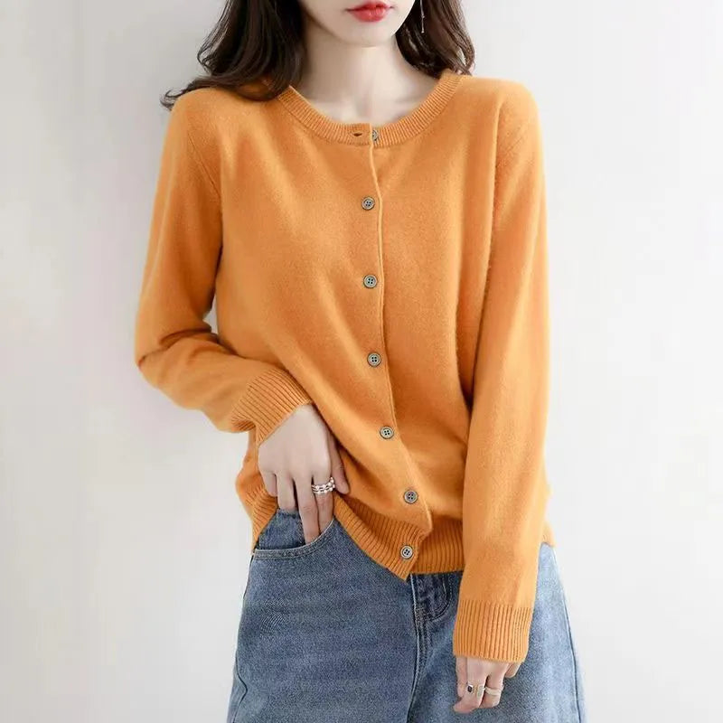 Korean Single Breasted Cardigans Sweater Women Autumn Winter .