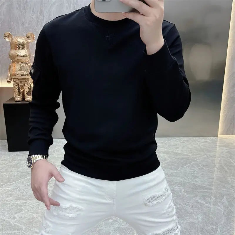 Light Luxury Trendy Brand Bee Embroidered Sweater Men's .