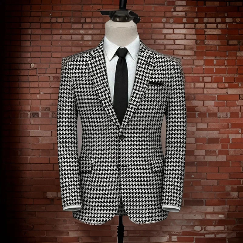 Plaid Blazer for Men 1 PCS Suit Jacket .