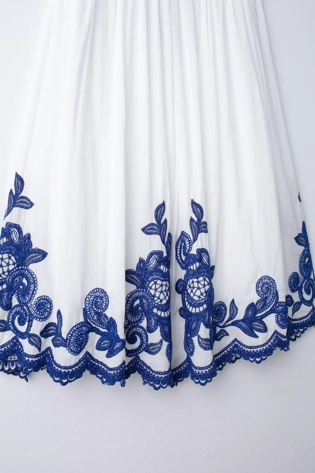 TRAFZA 2024 Woman Embroidery Print Set V Neck Casual Shirt Top + A-Line High Waist Chic Elegant Women's Pleated Long Skirt TRAF