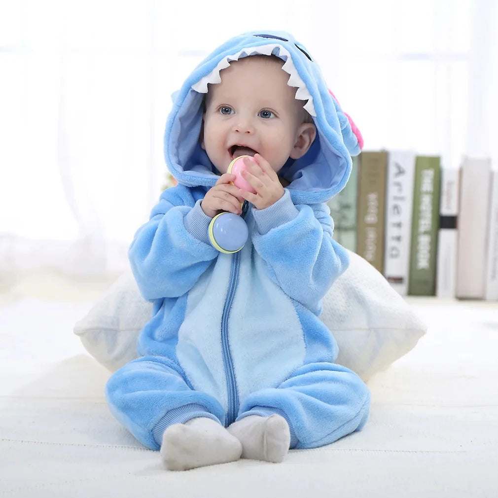 New Fleece Baby's Warm Rompers Animal Outwear Jumpsuits .