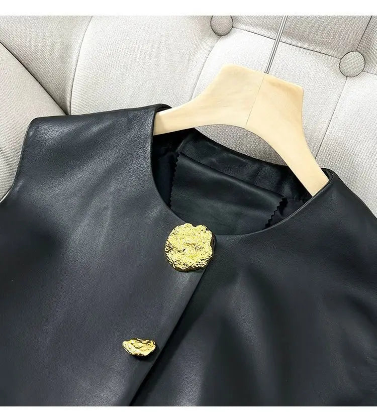 Spring Autumn New High-End Temperament Light Luxury Leather.
