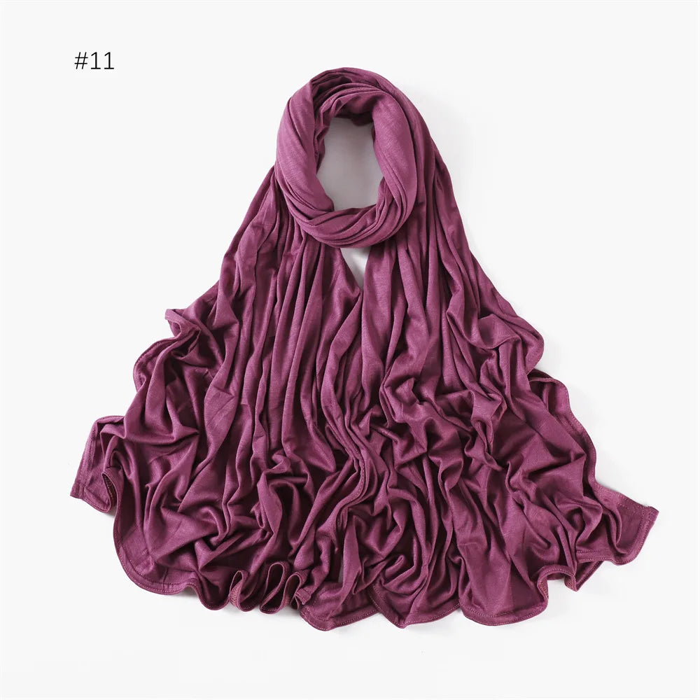 Modal Cotton Jersey Hijabs For Woman Long Muslim Scarf .