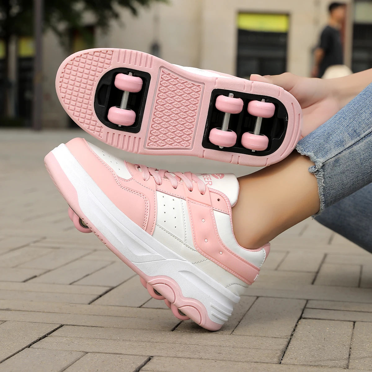Kids 6Wheels Roller Skating Shoes Walking Shoes .